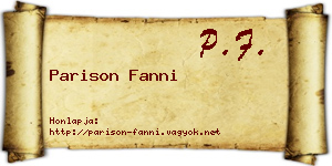 Parison Fanni névjegykártya